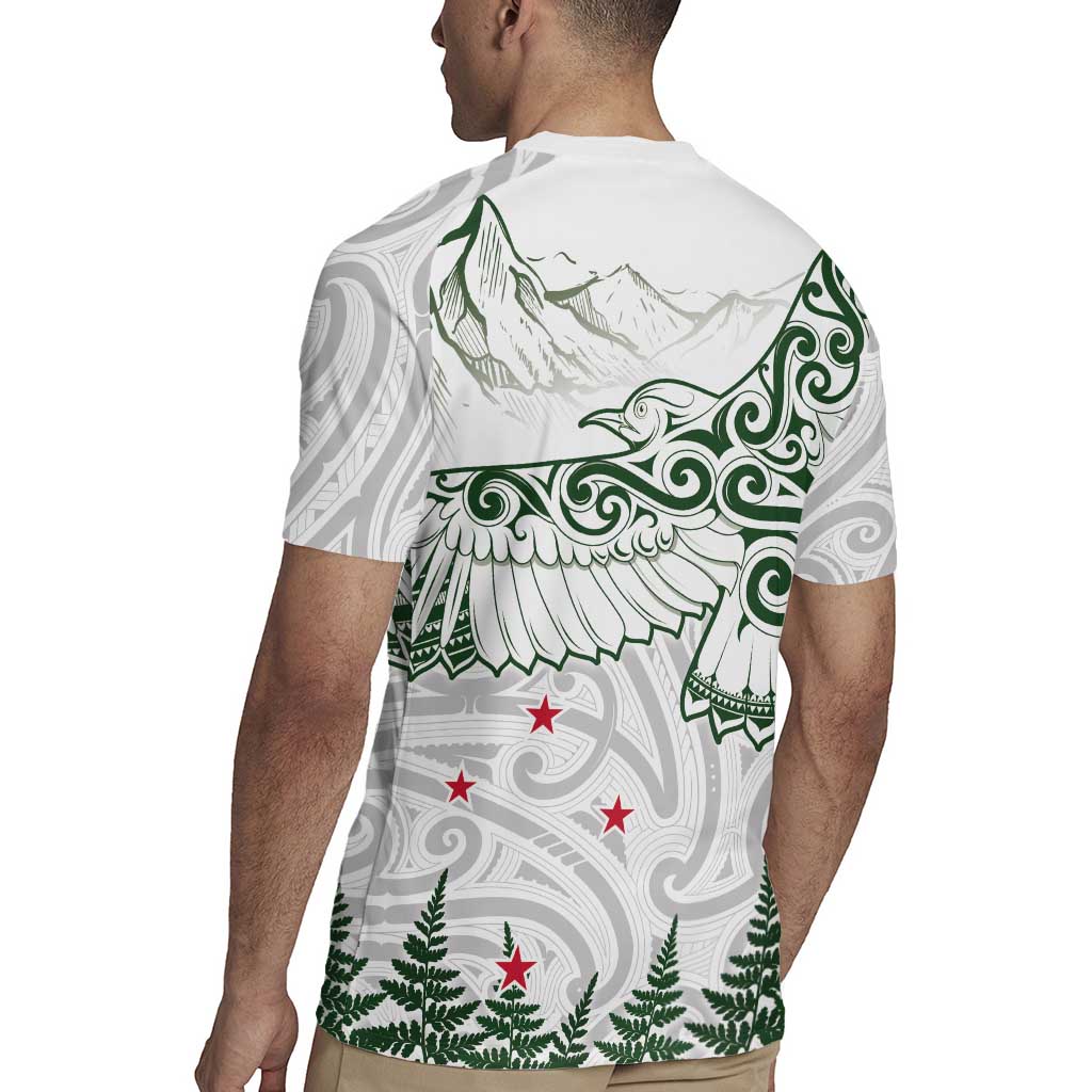 New Zealand Kea Bird Rugby Jersey Maori Tattoo and Silver Fern Green Color LT03 - Polynesian Pride