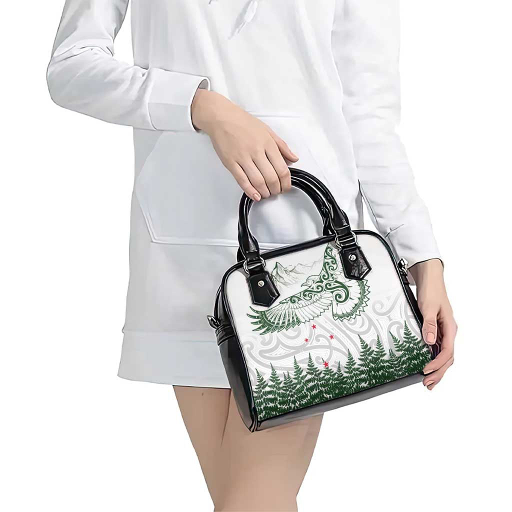 New Zealand Kea Bird Shoulder Handbag Maori Tattoo and Silver Fern Green Color LT03 - Polynesian Pride