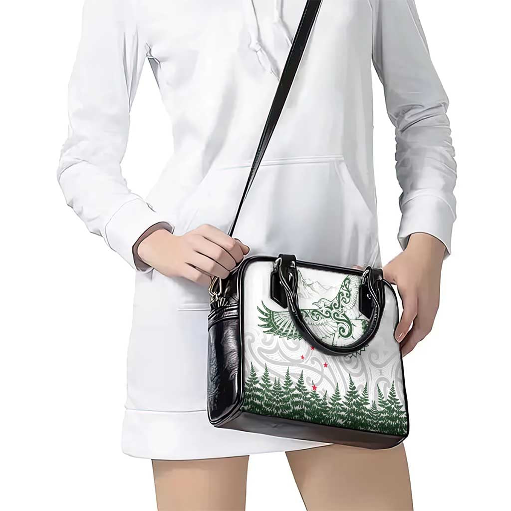 New Zealand Kea Bird Shoulder Handbag Maori Tattoo and Silver Fern Green Color LT03 - Polynesian Pride