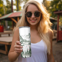 New Zealand Kea Bird Skinny Tumbler Maori Tattoo and Silver Fern Green Color LT03 - Polynesian Pride