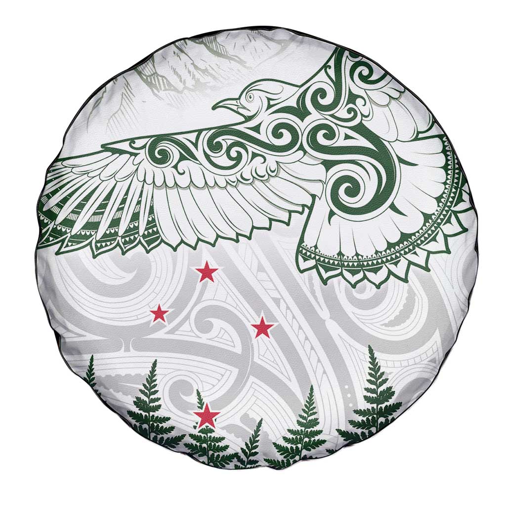 New Zealand Kea Bird Spare Tire Cover Maori Tattoo and Silver Fern Green Color LT03 - Polynesian Pride