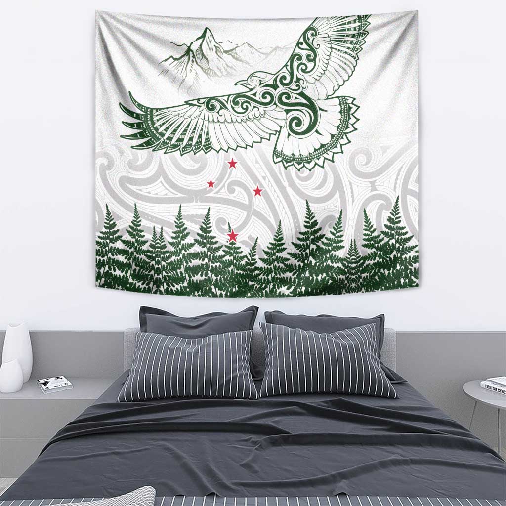 New Zealand Kea Bird Tapestry Maori Tattoo and Silver Fern Green Color LT03 - Polynesian Pride
