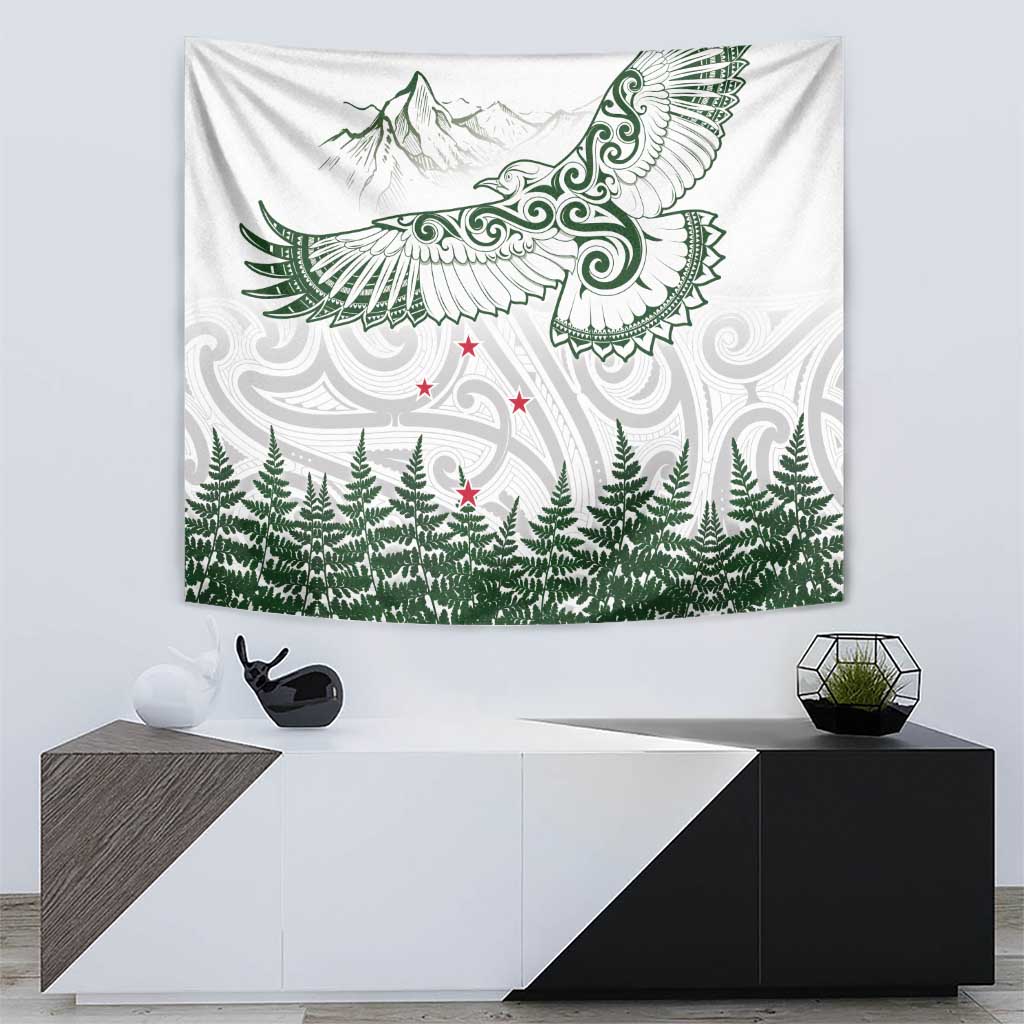 New Zealand Kea Bird Tapestry Maori Tattoo and Silver Fern Green Color LT03 - Polynesian Pride