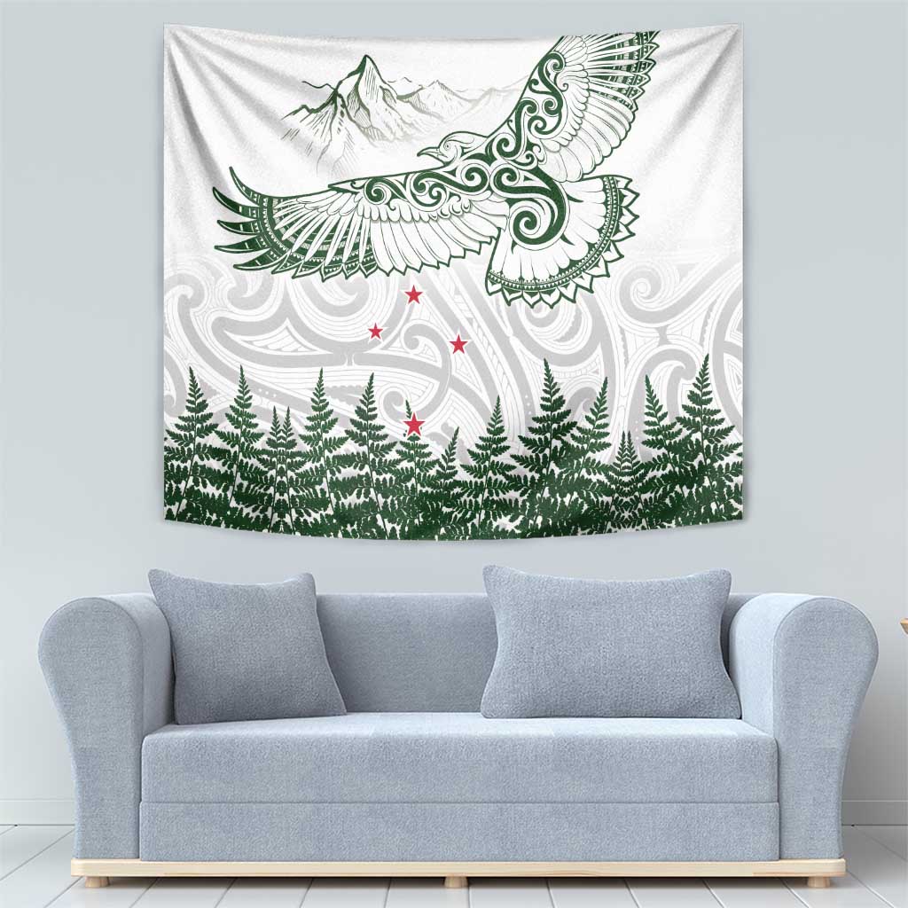 New Zealand Kea Bird Tapestry Maori Tattoo and Silver Fern Green Color LT03 - Polynesian Pride