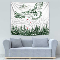 New Zealand Kea Bird Tapestry Maori Tattoo and Silver Fern Green Color LT03 - Polynesian Pride
