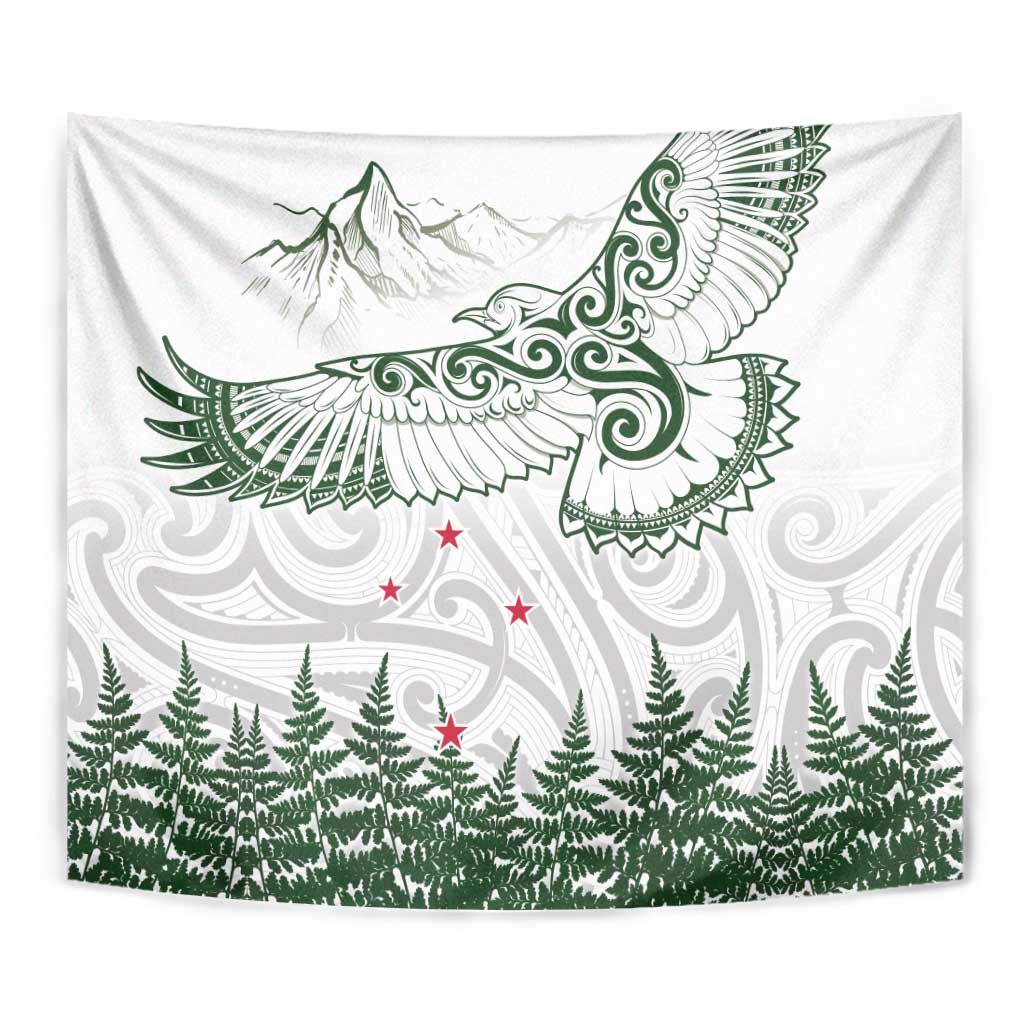 New Zealand Kea Bird Tapestry Maori Tattoo and Silver Fern Green Color LT03 - Polynesian Pride