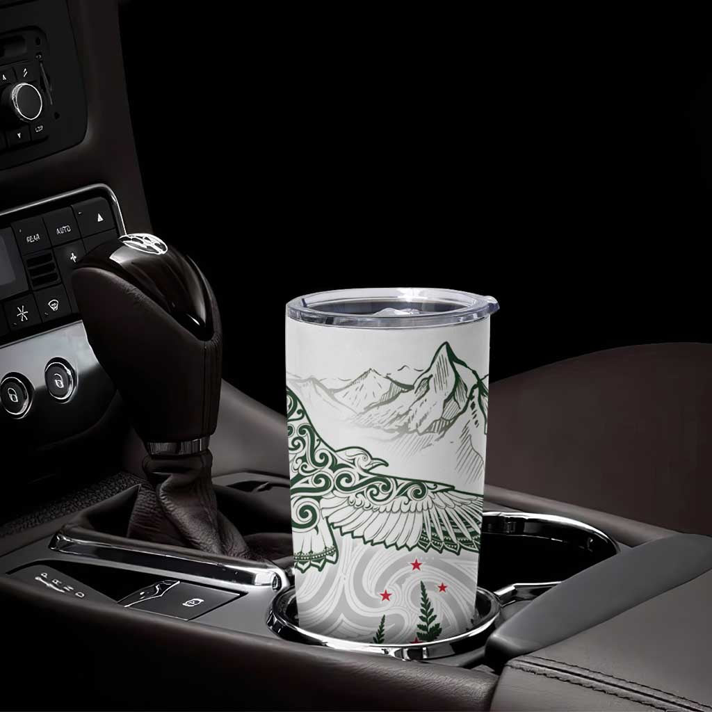 New Zealand Kea Bird Tumbler Cup Maori Tattoo and Silver Fern Green Color LT03 - Polynesian Pride