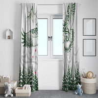 New Zealand Kea Bird Window Curtain Maori Tattoo and Silver Fern Green Color LT03 - Polynesian Pride