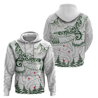 New Zealand Kea Bird Zip Hoodie Maori Tattoo and Silver Fern Green Color LT03 - Polynesian Pride
