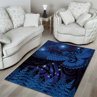 New Zealand Kea Bird Area Rug Maori Tattoo and Silver Fern Matariki Style LT03 - Polynesian Pride