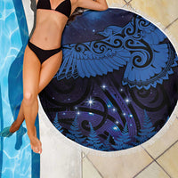 New Zealand Kea Bird Beach Blanket Maori Tattoo and Silver Fern Matariki Style LT03 - Polynesian Pride