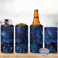 New Zealand Kea Bird 4 in 1 Can Cooler Tumbler Maori Tattoo and Silver Fern Matariki Style LT03 - Polynesian Pride