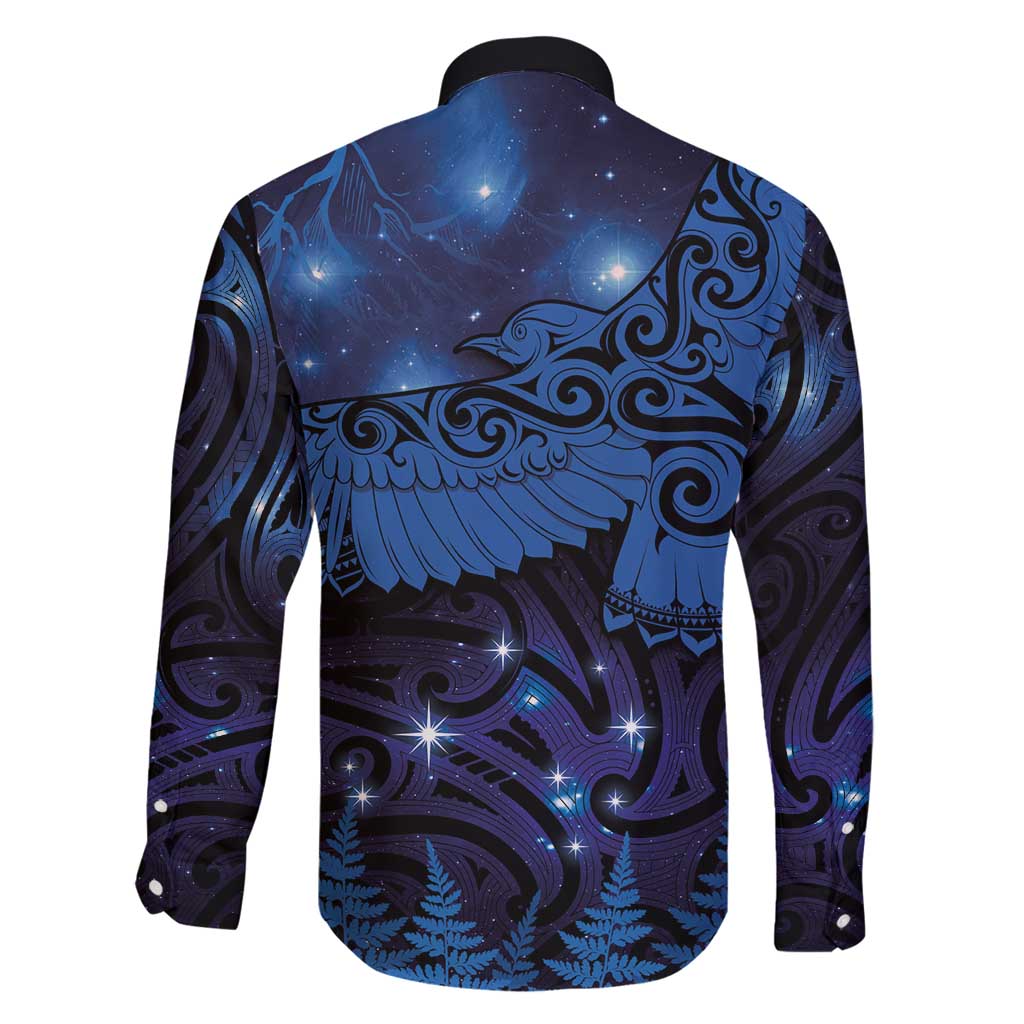 New Zealand Kea Bird Family Matching Off Shoulder Maxi Dress and Hawaiian Shirt Maori Tattoo and Silver Fern Matariki Style LT03 - Polynesian Pride