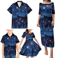 New Zealand Kea Bird Family Matching Puletasi and Hawaiian Shirt Maori Tattoo and Silver Fern Matariki Style LT03 - Polynesian Pride