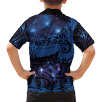 New Zealand Kea Bird Family Matching Tank Maxi Dress and Hawaiian Shirt Maori Tattoo and Silver Fern Matariki Style LT03 - Polynesian Pride