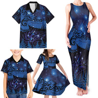 New Zealand Kea Bird Family Matching Tank Maxi Dress and Hawaiian Shirt Maori Tattoo and Silver Fern Matariki Style LT03 - Polynesian Pride
