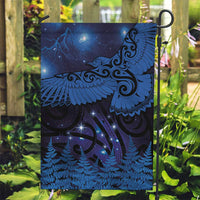 New Zealand Kea Bird Garden Flag Maori Tattoo and Silver Fern Matariki Style LT03 Garden Flag Blue - Polynesian Pride