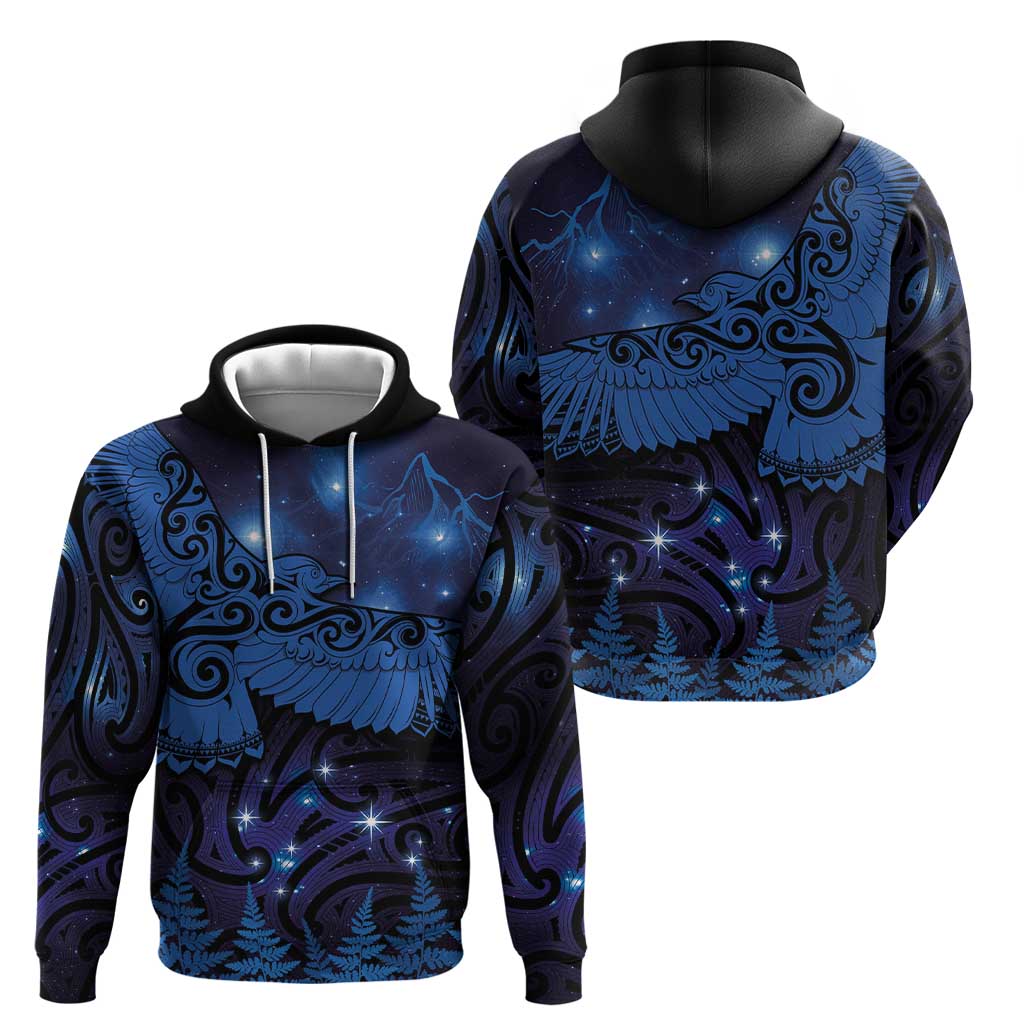 New Zealand Kea Bird Hoodie Maori Tattoo and Silver Fern Matariki Style LT03 - Polynesian Pride