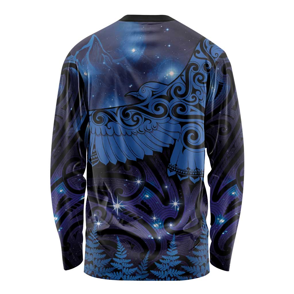 New Zealand Kea Bird Long Sleeve Shirt Maori Tattoo and Silver Fern Matariki Style