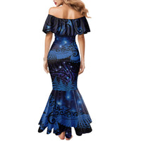 New Zealand Kea Bird Mermaid Dress Maori Tattoo and Silver Fern Matariki Style LT03 - Polynesian Pride
