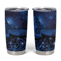 New Zealand Kea Bird Tumbler Cup Maori Tattoo and Silver Fern Matariki Style LT03 Blue - Polynesian Pride