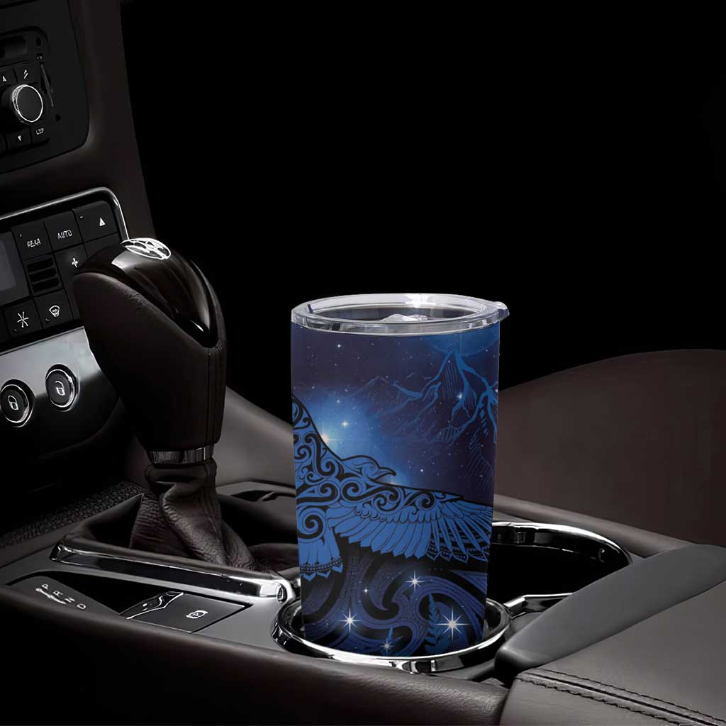 New Zealand Kea Bird Tumbler Cup Maori Tattoo and Silver Fern Matariki Style LT03 - Polynesian Pride