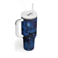 New Zealand Kea Bird Tumbler With Handle Maori Tattoo and Silver Fern Matariki Style LT03 - Polynesian Pride