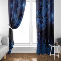 New Zealand Kea Bird Window Curtain Maori Tattoo and Silver Fern Matariki Style LT03 - Polynesian Pride