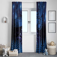 New Zealand Kea Bird Window Curtain Maori Tattoo and Silver Fern Matariki Style LT03 - Polynesian Pride
