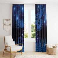 New Zealand Kea Bird Window Curtain Maori Tattoo and Silver Fern Matariki Style LT03 - Polynesian Pride