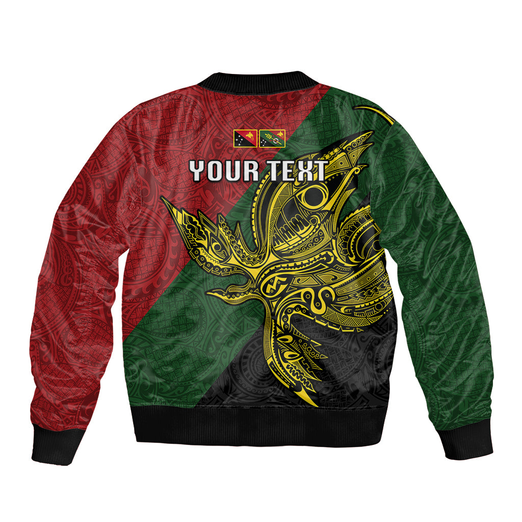 Custom Papua New Guinea Chimbu Province Sleeve Zip Bomber Jacket PNG Birds Of Paradise Polynesian Arty Style LT03 - Polynesian Pride