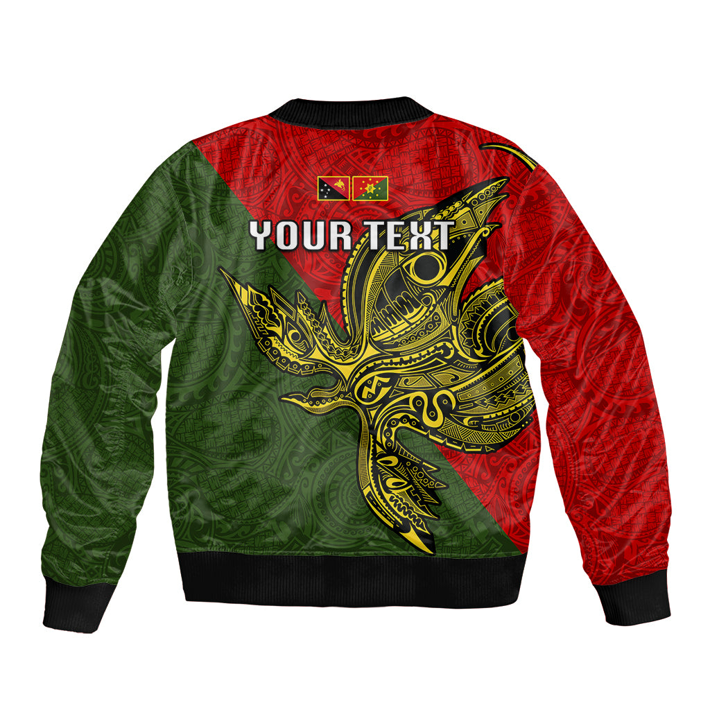 Custom Papua New Guinea Eastern Highlands Province Bomber Jacket PNG Birds Of Paradise Polynesian Arty Style LT03 - Polynesian Pride