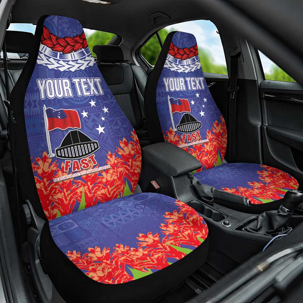 FAST Party Samoa Car Seat Cover Ula Fala Teuila Polynesian Tapa Pattern LT03 One Size Blue - Polynesian Pride
