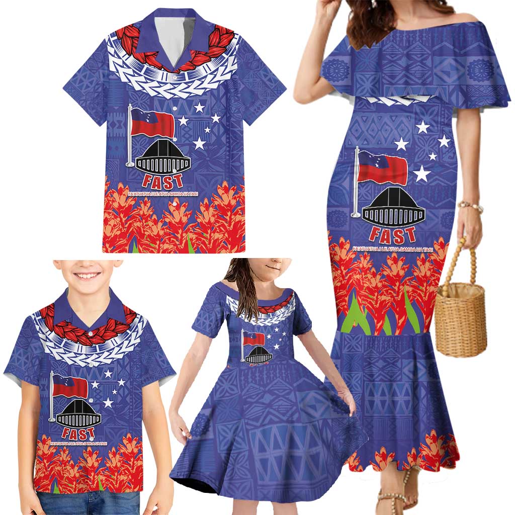 FAST Party Samoa Family Matching Mermaid Dress and Hawaiian Shirt Ula Fala Teuila Polynesian Tapa Pattern LT03 - Polynesian Pride