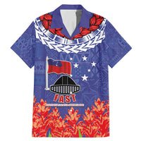 FAST Party Samoa Family Matching Mermaid Dress and Hawaiian Shirt Ula Fala Teuila Polynesian Tapa Pattern LT03 Dad's Shirt - Short Sleeve Blue - Polynesian Pride