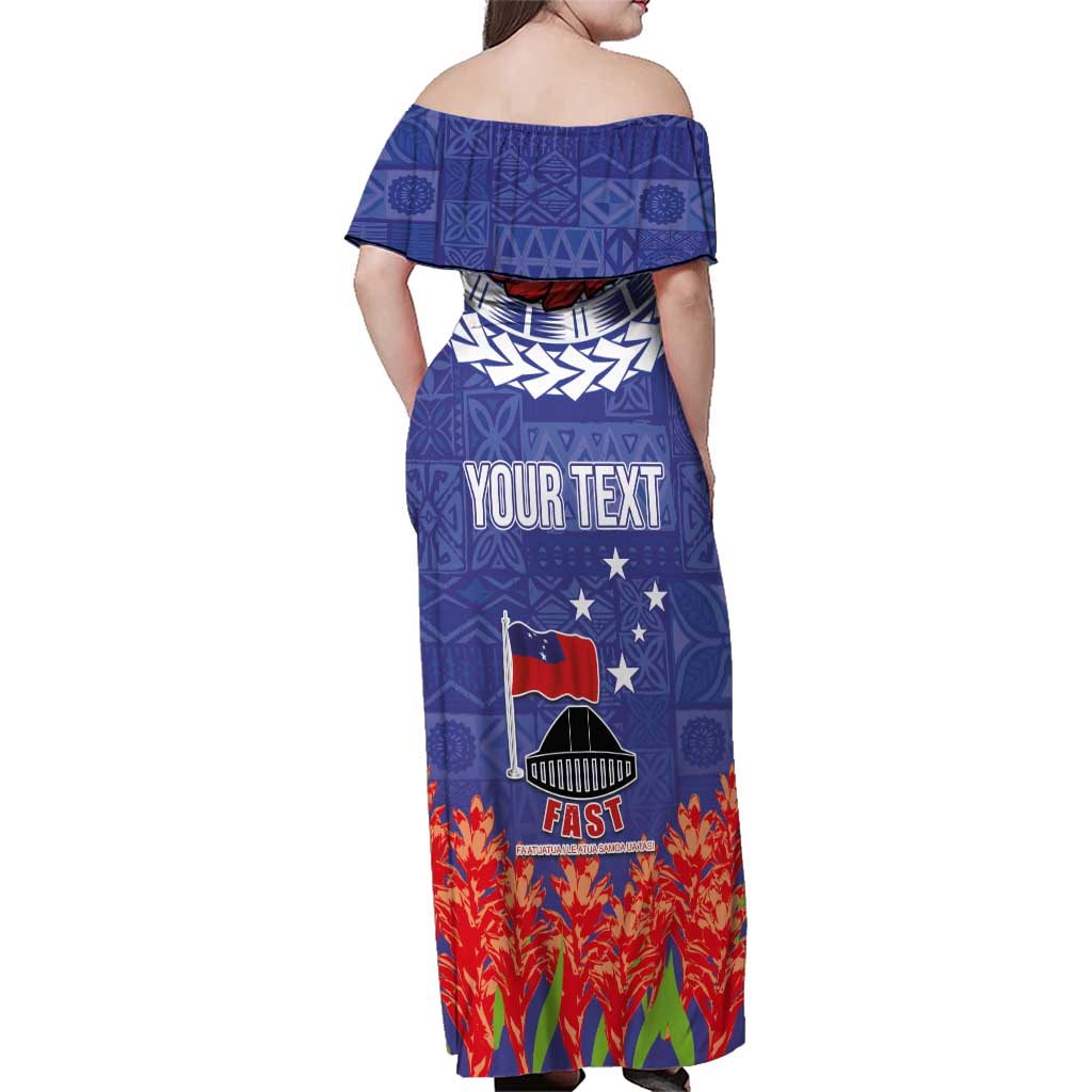 FAST Party Samoa Family Matching Off Shoulder Maxi Dress and Hawaiian Shirt Ula Fala Teuila Polynesian Tapa Pattern LT03 - Polynesian Pride