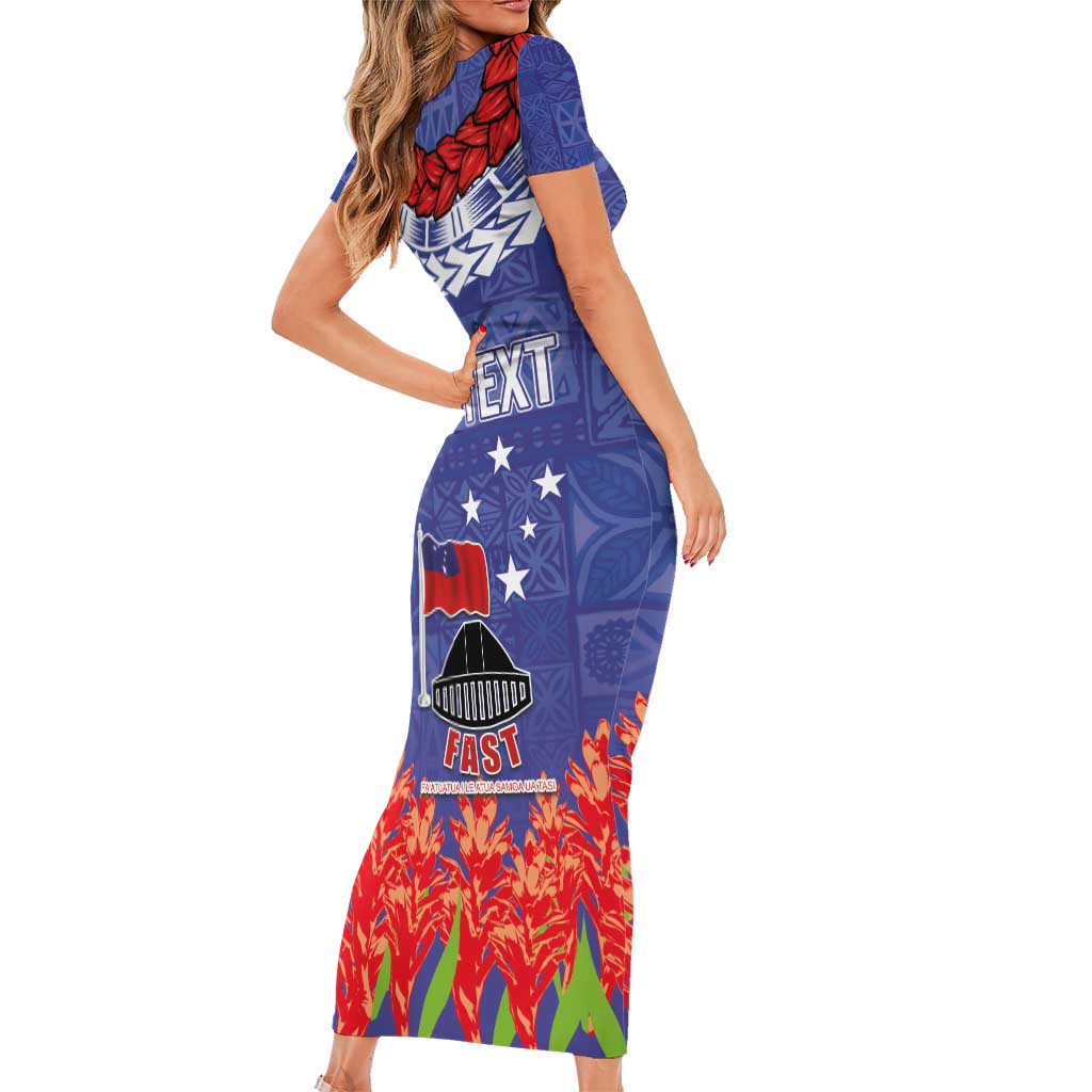 FAST Party Samoa Family Matching Short Sleeve Bodycon Dress and Hawaiian Shirt Ula Fala Teuila Polynesian Tapa Pattern LT03 - Polynesian Pride