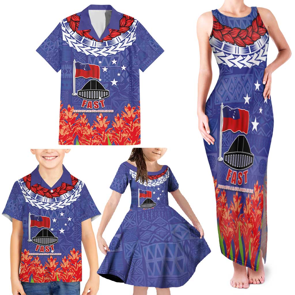 FAST Party Samoa Family Matching Tank Maxi Dress and Hawaiian Shirt Ula Fala Teuila Polynesian Tapa Pattern LT03 - Polynesian Pride