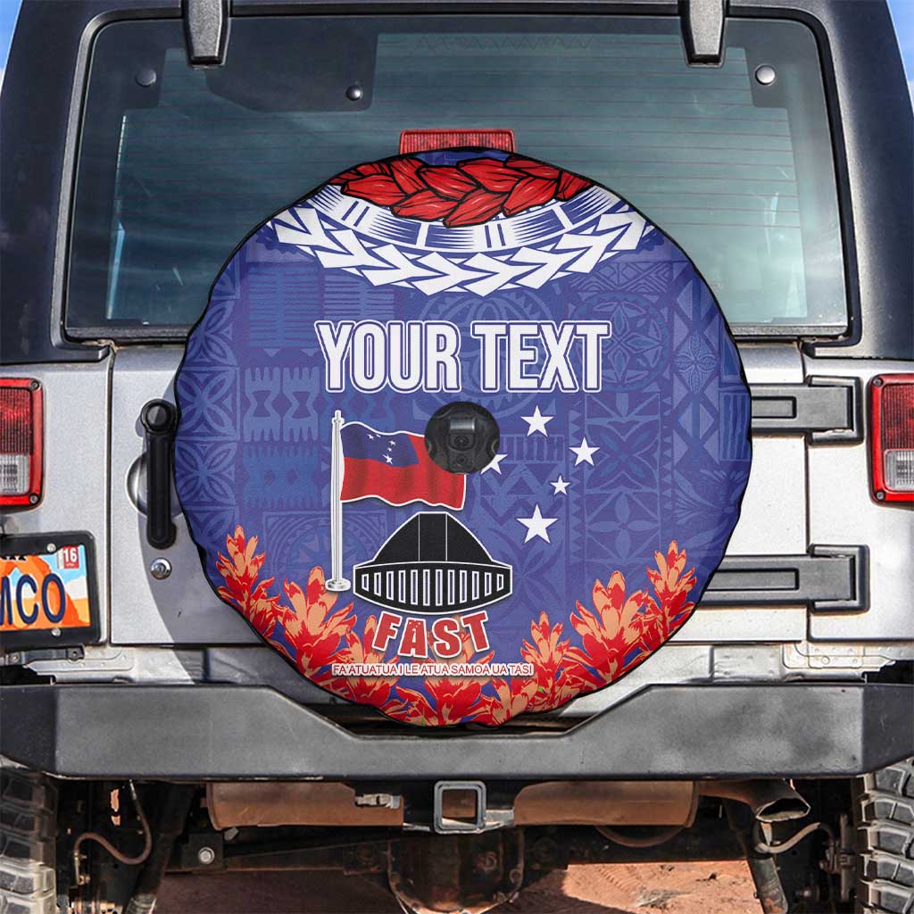 FAST Party Samoa Spare Tire Cover Ula Fala Teuila Polynesian Tapa Pattern LT03 Blue - Polynesian Pride