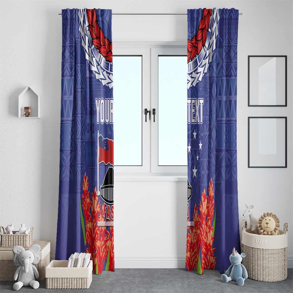 FAST Party Samoa Window Curtain Ula Fala Teuila Polynesian Tapa Pattern