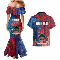 CHOGM FAST Samoa 2024 Couples Matching Mermaid Dress and Hawaiian Shirt Samoan Tapa Tribal and Ornament Pattern with Hibiscus LT03 - Polynesian Pride