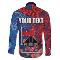 CHOGM FAST Samoa 2024 Family Matching Off The Shoulder Long Sleeve Dress and Hawaiian Shirt Samoan Tapa Tribal and Ornament Pattern with Hibiscus LT03 - Polynesian Pride