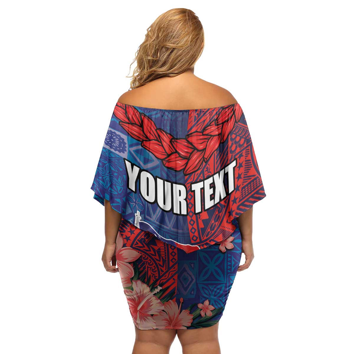 CHOGM FAST Samoa 2024 Family Matching Off Shoulder Short Dress and Hawaiian Shirt Samoan Tapa Tribal and Ornament Pattern with Hibiscus LT03 - Polynesian Pride