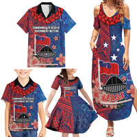 CHOGM FAST Samoa 2024 Family Matching Summer Maxi Dress and Hawaiian Shirt Samoan Tapa Tribal and Ornament Pattern with Hibiscus LT03 - Polynesian Pride