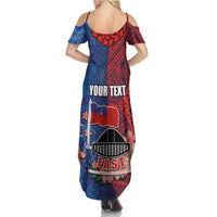 CHOGM FAST Samoa 2024 Family Matching Summer Maxi Dress and Hawaiian Shirt Samoan Tapa Tribal and Ornament Pattern with Hibiscus LT03 - Polynesian Pride