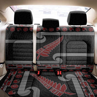 New Zealand Christmas Back Car Seat Cover Meri Kirihimete Silver Fern Knit Style Red Color LT03 - Polynesian Pride