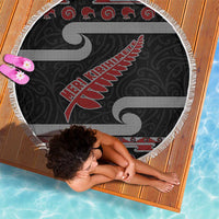 New Zealand Christmas Beach Blanket Meri Kirihimete Silver Fern Knit Style Red Color LT03 - Polynesian Pride