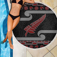 New Zealand Christmas Beach Blanket Meri Kirihimete Silver Fern Knit Style Red Color LT03 - Polynesian Pride