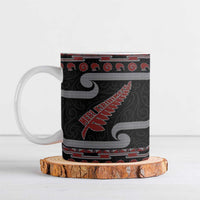 New Zealand Christmas Ceramic Mug Meri Kirihimete Silver Fern Knit Style Red Color LT03 Red - Polynesian Pride