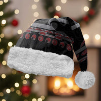 New Zealand Christmas Santa Hat Meri Kirihimete Silver Fern Knit Style Red Color LT03 With Fur Red - Polynesian Pride